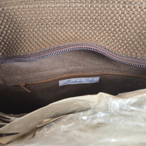 Creazioni Alma Vintage Italian Brown Straw Basketweave Raffia Tote Bag - Picture 6 of 7